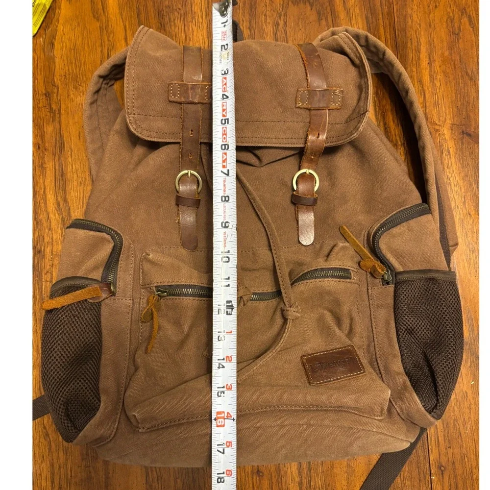 Lifewit‎ Backpack Rucksack Unisex Large Brown Canvas Leather Vintage Hiking Bag